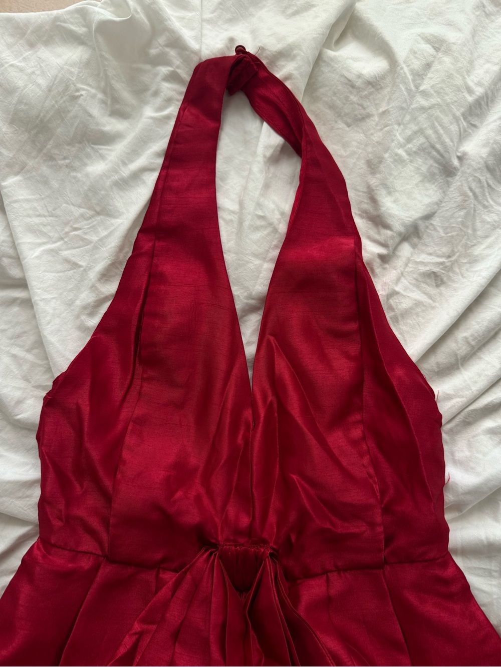 Red Halter One-Piece Ruffle Romper - Picture 3 of 7